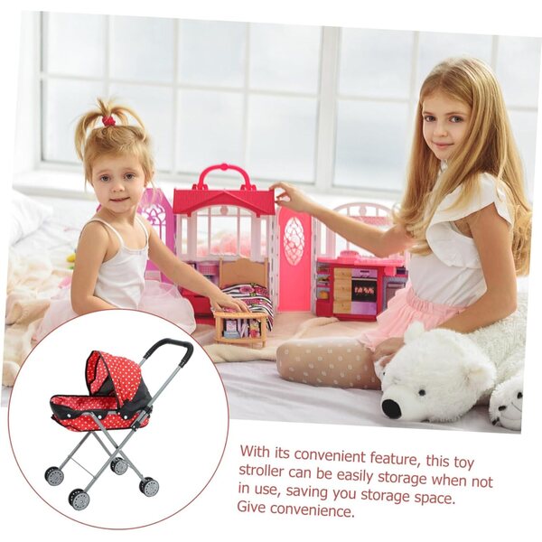 Beaupretty Spielzeug-Kinderwagen für Neugeborene, leicht und faltbar, vielseitig einsetzbar für Mädchen