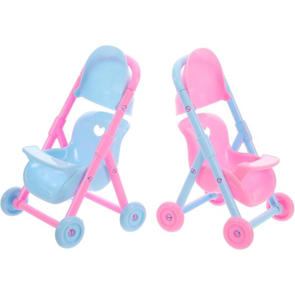 Beaupretty 2 Miniatur-Vintage-Klappkinderwagen für Kinder und interaktives Spiel
