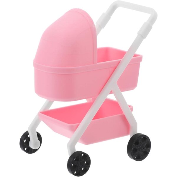 Vaguelly 1/12 Miniatur-Spielzeug-Kinderwagen für Puppen, dekorativ und realistisch