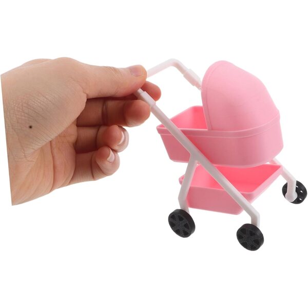 Vaguelly 1/12 Miniatur-Spielzeug-Kinderwagen für Puppen, dekorativ und realistisch