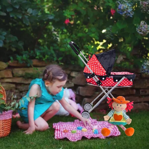 Gissroys realistischer Puppenwagen, zusammenklappbarer Kinderwagen für Kinder, kreatives Spiel