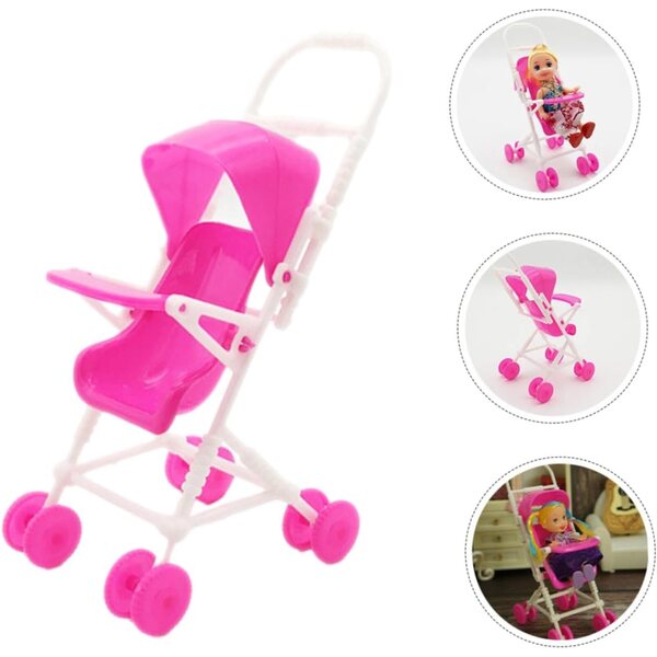 WOONEKY 3 Mini-Kinderwagen für Puppenhaus | Realistische Accessoires für Babys und Geburtstage