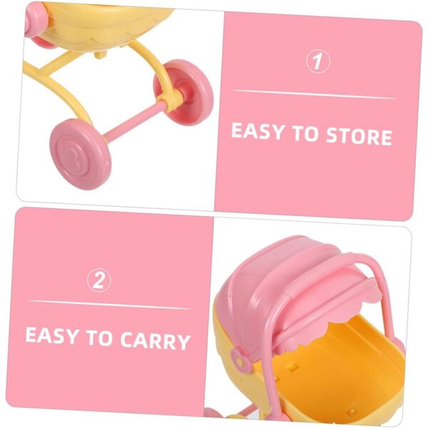 PRETYZOOM Mini-Kinderwagen und Hochstuhl-Set für Puppenhäuser – realistisches und leichtes Zubehör