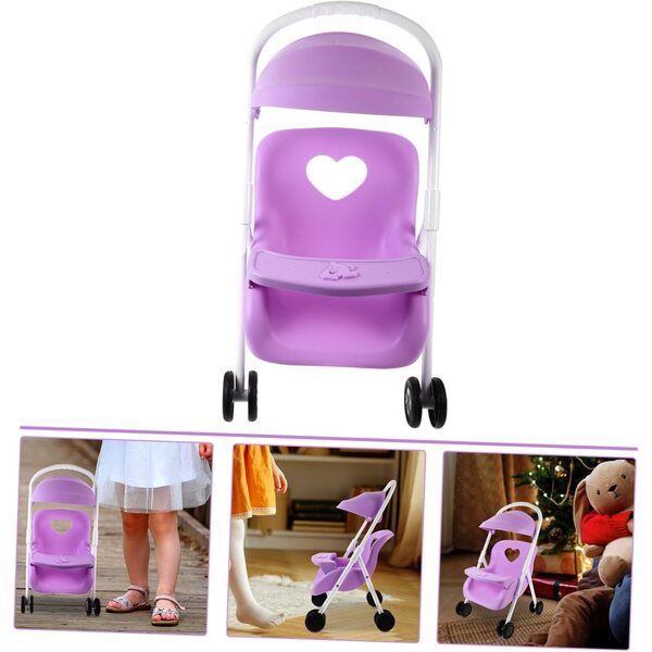 HOODANCOS Puppenwagen aus lila Kunststoff, dekoratives Accessoire und Simulationsspiel
