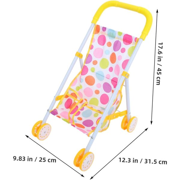 ORFOFE Leichter und faltbarer Spielzeug-Kinderwagen für Puppen mit weichem Griff
