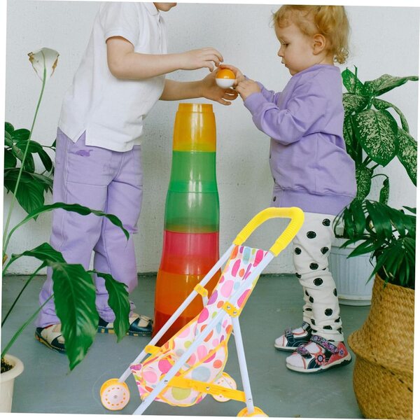 ORFOFE Leichter und faltbarer Spielzeug-Kinderwagen für Puppen mit weichem Griff