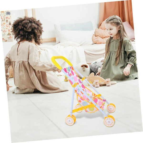 ORFOFE Leichter und faltbarer Spielzeug-Kinderwagen für Puppen mit weichem Griff