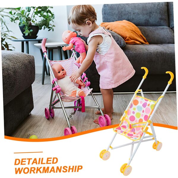 Leichter und tragbarer Puppenspielzeug-Kinderwagen mit realistischem Design für Babys