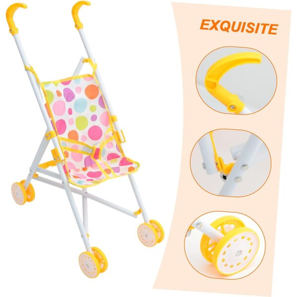 Leichter und tragbarer Puppenspielzeug-Kinderwagen mit realistischem Design für Babys