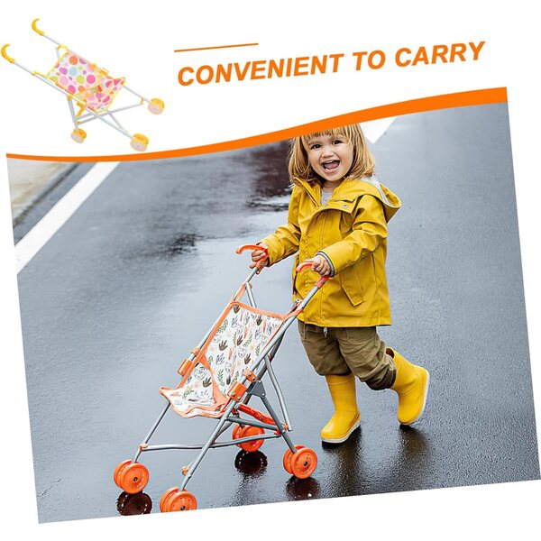 Leichter und tragbarer Puppenspielzeug-Kinderwagen mit realistischem Design für Babys