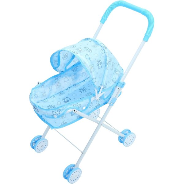 GARVALON hellblauer und tragbarer Spielzeug-Kinderwagen für Puppen 54x46 cm