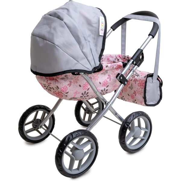 Doris Puppenkinderwagen mit Tasche, faltbarer Kabine und 60 cm Schaumstoffrädern