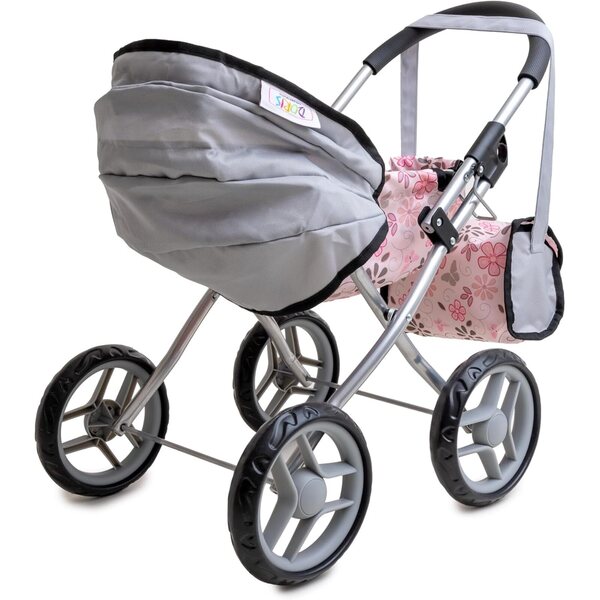 Doris Puppenkinderwagen mit Tasche, faltbarer Kabine und 60 cm Schaumstoffrädern