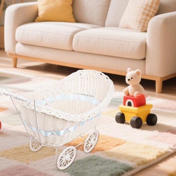 Decorazione Passeggino Rustica Effetto Rattan per Casa, Giardino e Eventi