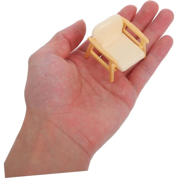 BESPORTBLE 2 poltrone miniature vintage beige per casa delle bambole in ABS 3,6 cm
