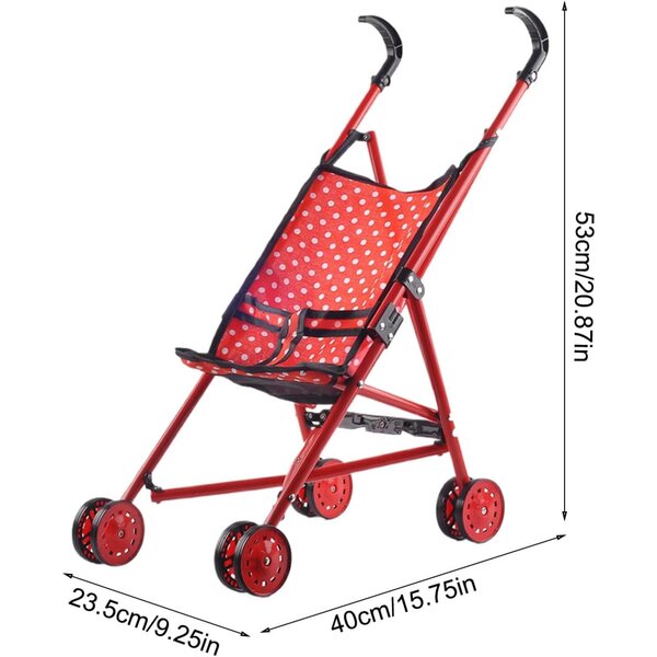 Zusammenklappbarer Spielzeug-Kinderwagen für Kinder aus Eisen und Stoff, 53 x 40 x 23,5 cm