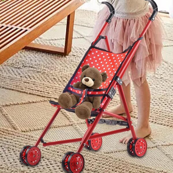 Liqzirtu Zweirädriger faltbarer Puppenwagen – sicheres und tragbares Spielzeug für Kinder