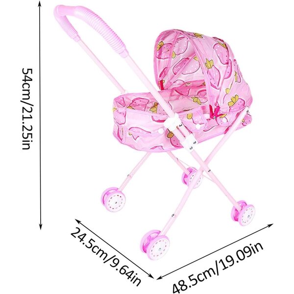 Generisch 2-in-1-Puppenwagen mit verstellbarem Verdeck und stabilen Rädern