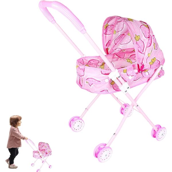 Generisch 2-in-1-Puppenwagen mit verstellbarem Verdeck und stabilen Rädern