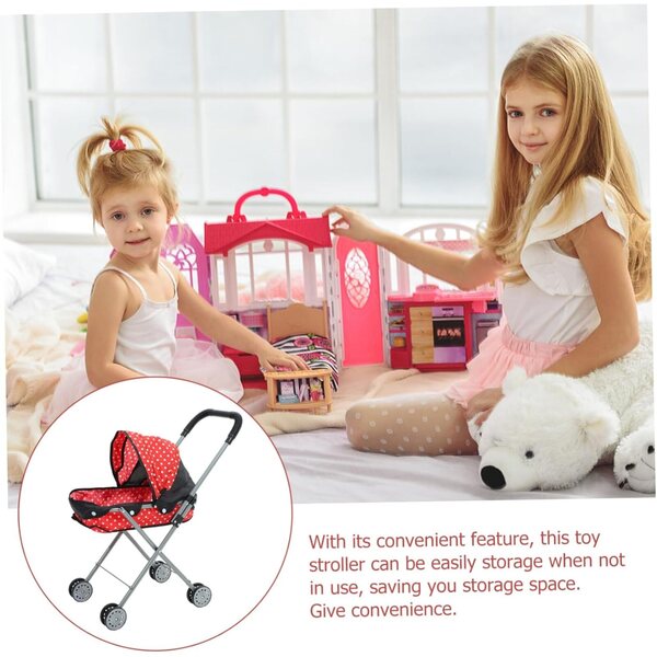 Vaguelly Spielzeug-Kinderwagen für Puppen, leicht und einfach zu transportieren, 54 x 46 x 24 cm