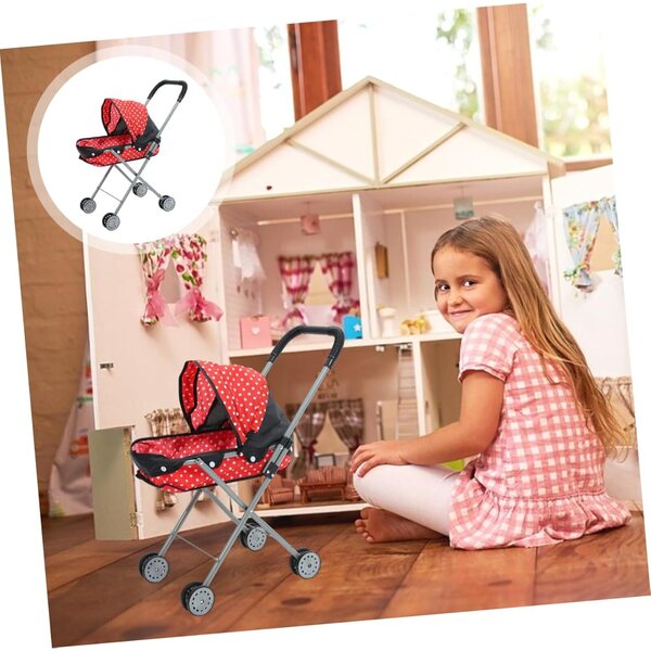 Vaguelly Spielzeug-Kinderwagen für Puppen, leicht und einfach zu transportieren, 54 x 46 x 24 cm