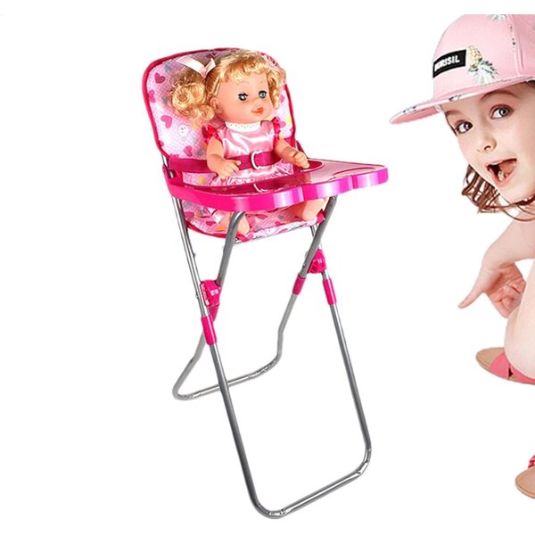Rosa faltbarer Puppenwagen mit Korb, leicht und einfach zu bedienen