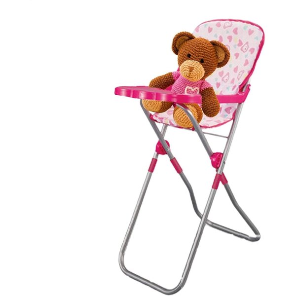 Rosa faltbarer Puppenwagen mit Korb, leicht und einfach zu bedienen