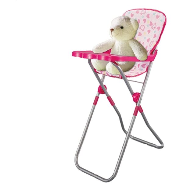 Rosa faltbarer Puppenwagen mit Korb, leicht und einfach zu bedienen
