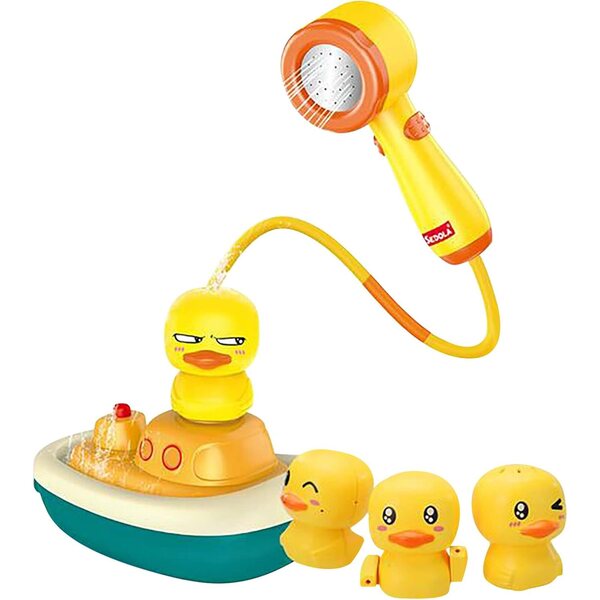 Mehrfarbiger Spielzeug-Kinderwagen für Puppen mit drehbarem elektrischem Spielzeug und Badezimmerfunktionen