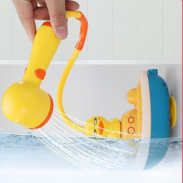 Mehrfarbiger Spielzeug-Kinderwagen für Puppen mit drehbarem elektrischem Spielzeug und Badezimmerfunktionen