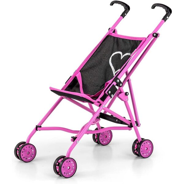 Milly Mally Julia faltbarer Puppenwagen mit Schaumstoffrädern für Kinder ab 3 Jahren