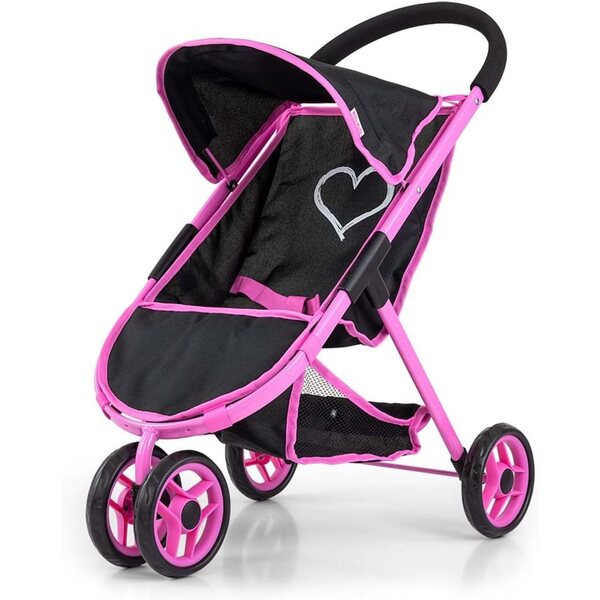 Susie Prestige Black Milly Mally – Zusammenklappbarer Kinderwagen für Puppen bis 50 cm