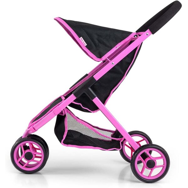 Susie Prestige Black Milly Mally – Zusammenklappbarer Kinderwagen für Puppen bis 50 cm