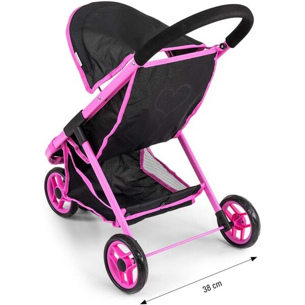 Susie Prestige Black Milly Mally – Zusammenklappbarer Kinderwagen für Puppen bis 50 cm