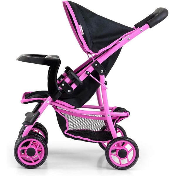 Milly Mally Kate Klappbarer Kinderwagen für Mädchen ab 3 Jahren mit Schaumstoffrädern und Verdeck