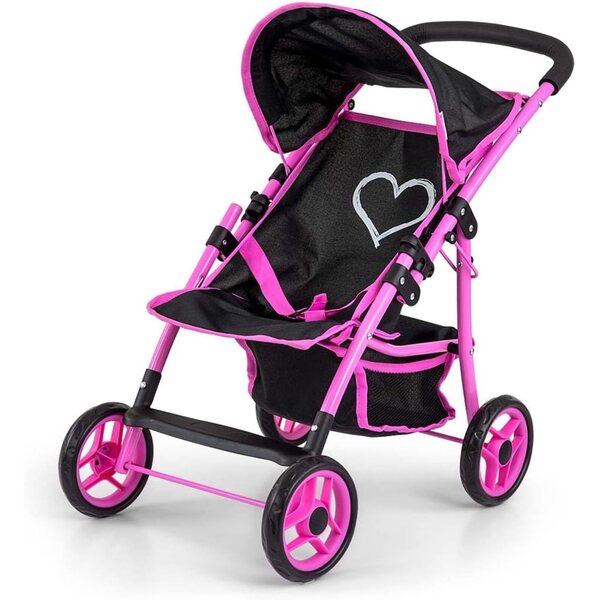 Milly Mally Natalie Faltkinderwagen für Mädchen ab 3 Jahren, Prestige Black
