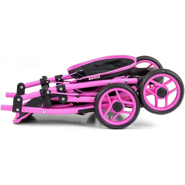 Milly Mally Natalie Faltkinderwagen für Mädchen ab 3 Jahren, Prestige Black