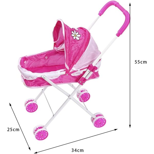 Passeggino per Bambole Pieghevole Giocattolo Realistico per Giochi di Ruolo Bambini