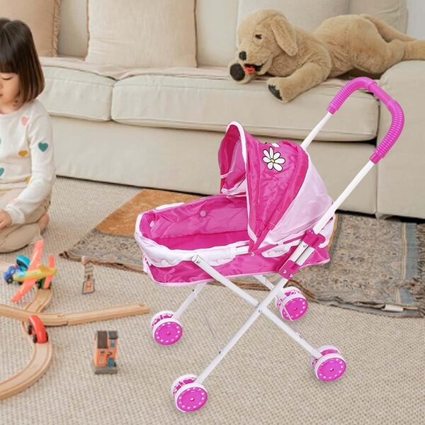 Passeggino per Bambole Pieghevole Giocattolo Realistico per Giochi di Ruolo Bambini