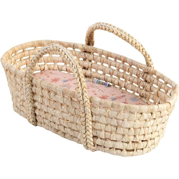 Howa 1406 – Miniflowers Puppenkorb mit Matratze für Puppen bis 50 cm