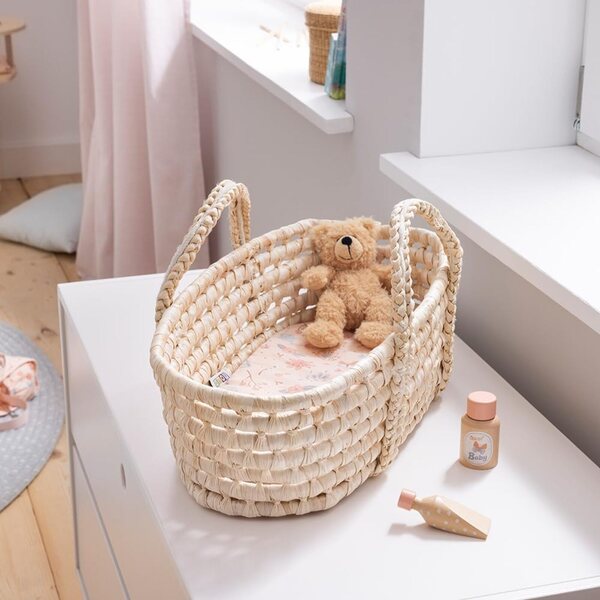 Howa 1406 – Miniflowers Puppenkorb mit Matratze für Puppen bis 50 cm