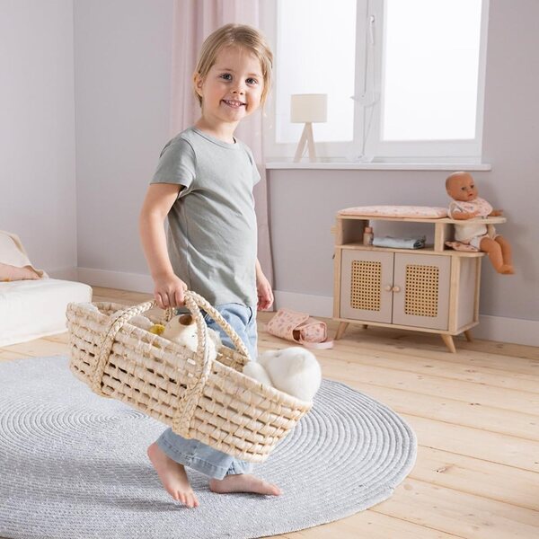 Howa 1406 – Miniflowers Puppenkorb mit Matratze für Puppen bis 50 cm