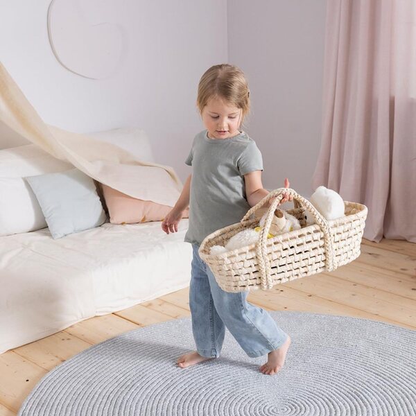 Howa 1406 – Miniflowers Puppenkorb mit Matratze für Puppen bis 50 cm