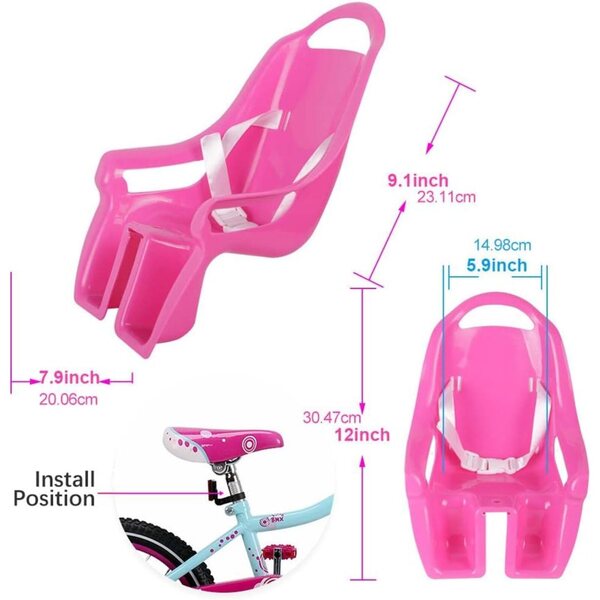 Hidyliu Puppensitz für Kinderfahrrad mit dekorativen Aufklebern