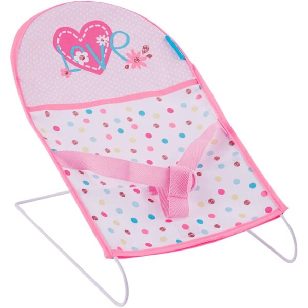 Spielset mit 36 cm großer Puppe, klappbarem Kinderwagen und Schaukelstuhl für Kinder ab 3 Jahren