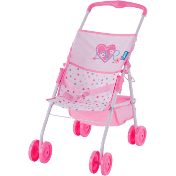 Spielset mit 36 cm großer Puppe, klappbarem Kinderwagen und Schaukelstuhl für Kinder ab 3 Jahren