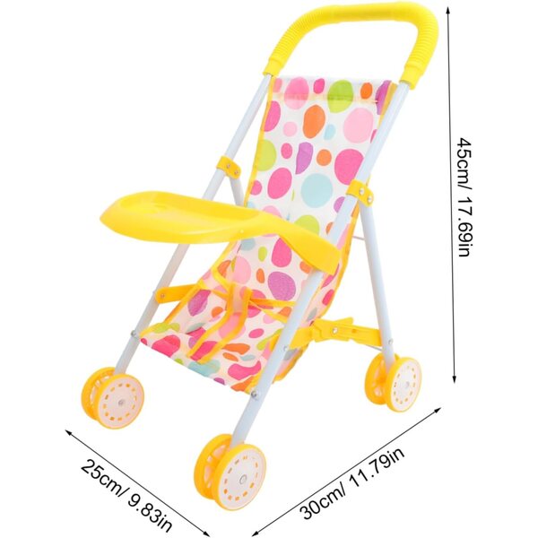 Spielzeug-Kinderwagen für Mini-Puppen mit Oxford-Stoff und Eisenstruktur, 45 x 30 cm