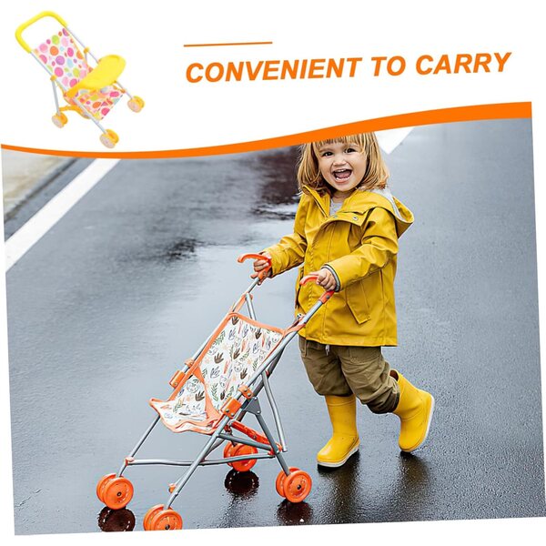 Spielzeug-Kinderwagen für Mini-Puppen mit Oxford-Stoff und Eisenstruktur, 45 x 30 cm