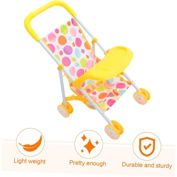 Spielzeug-Kinderwagen für Mini-Puppen mit Oxford-Stoff und Eisenstruktur, 45 x 30 cm