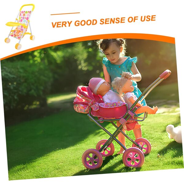 Spielzeug-Kinderwagen für Mini-Puppen mit Oxford-Stoff und Eisenstruktur, 45 x 30 cm